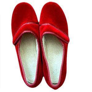 Hotter Thyme Ruby Pink Crushed Velvet Wrapped Slipper Shoes Size 11